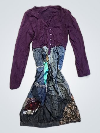Long-Sleeve Patchwork Top