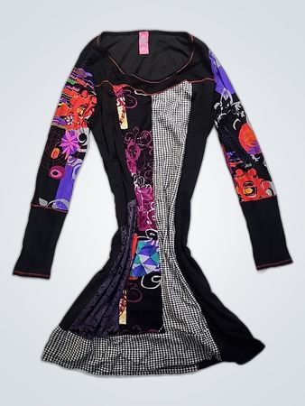 Long-sleeved Top with Colorful Floral Design