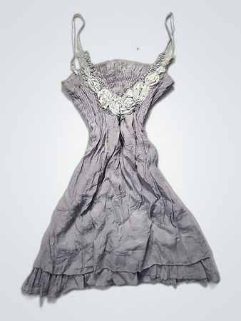 Gray Lace Trimmed Chemise