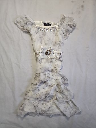 White Corset Top with Rhinestones and Buckle