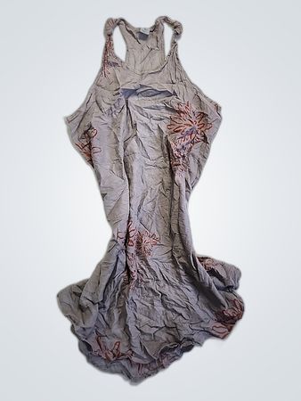 Gray Floral Halter Top