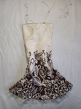 Brown and White Floral Top