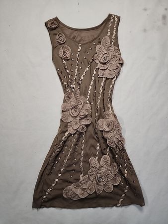 Brown Embroidered Top