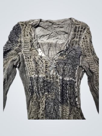 Crumpled Gray Knit Top