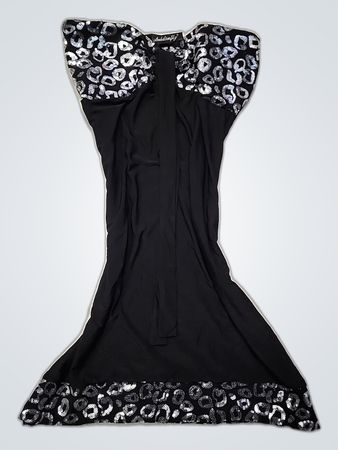Black Dress with Sequined Sleeves