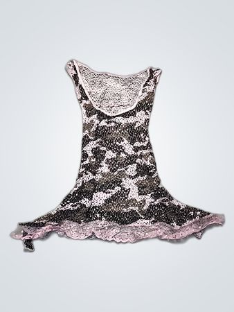 Vestido mini de encaje camuflado