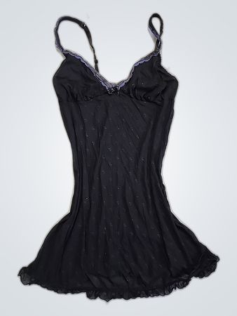 Black Lace Trim Slip Dress