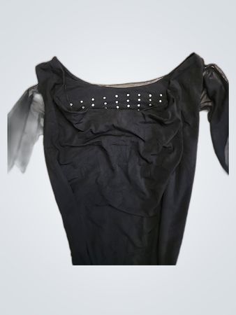 Unbranded Black Off-Shoulder Sheer Sleeve Blouse