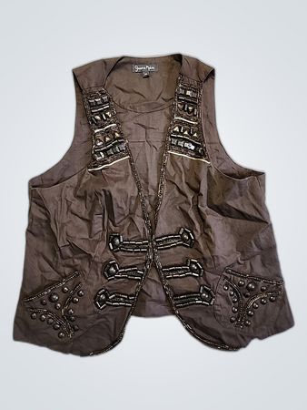 Guess Brown Beaded Waistcoat