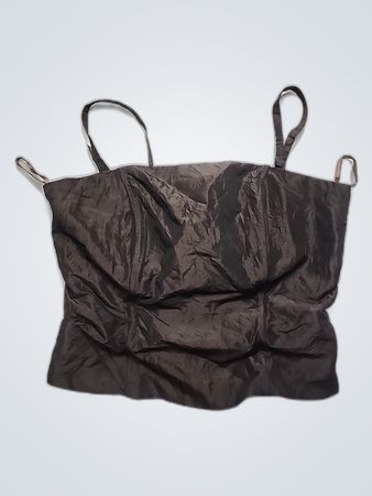 Brown Satin Bustier Top