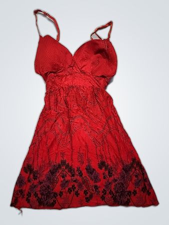 Unbranded Red Floral Slip Dress