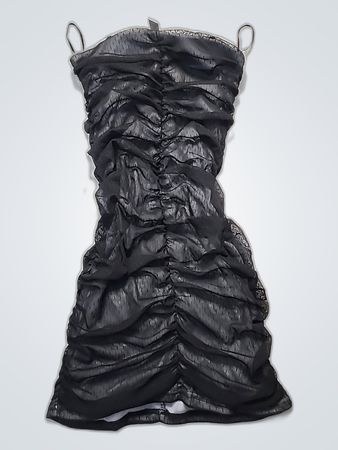 Black Ruched Bustier Top