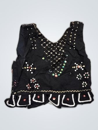 Black Embroidered Sleeveless Waistcoat