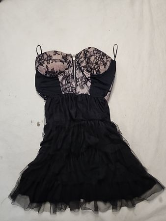 Unbranded Lace Bustier Tulle Mini Dress