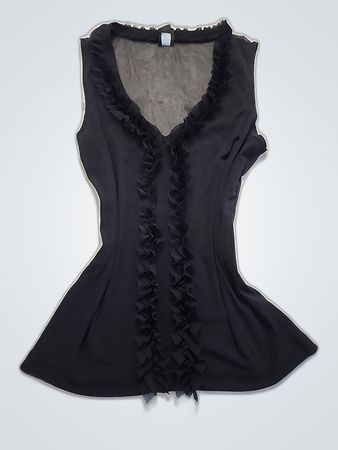 Black Ruffled Top