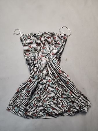 Unbranded Floral Striped Mini Tube Dress