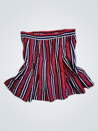 Striped Pleated Mini Skirt