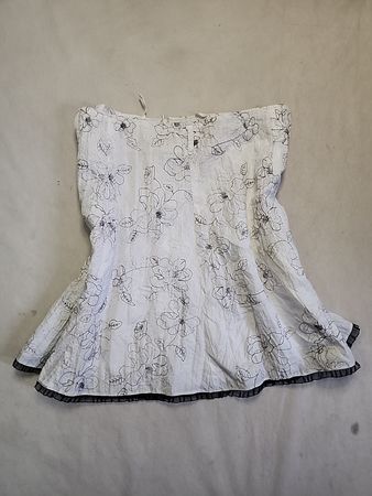 White Floral Embroidered Mini Skirt