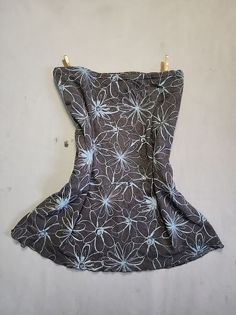Gray Floral Fabric