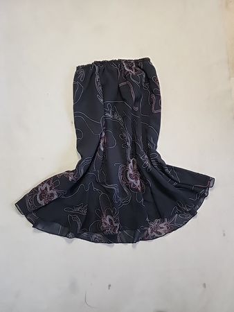 Black Floral Print Mini Skirt
