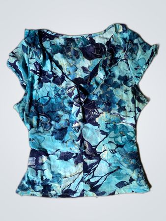 Blouse with Blue Floral Pattern
