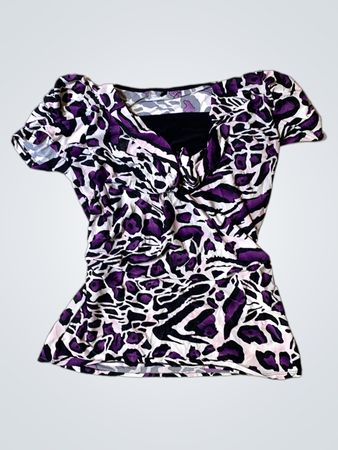 Purple and Black Patterned Top