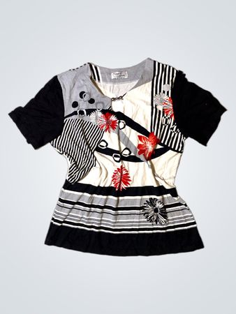 Missoni Striped Floral Embroidered Top