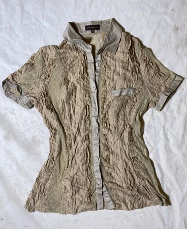 Adolfo Dominguez Beige Crinkled Shirt