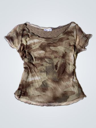 Lleonart Camouflage Short Sleeve Blouse