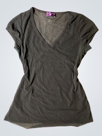 one step Gray V-Neck T-Shirt
