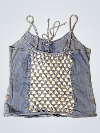 Source Denim Lace-Up Cami Top
