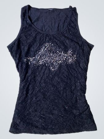 H&M Black Lace Embellished Tank Top