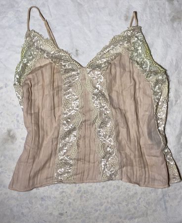 Beige Lace Trim Camisole