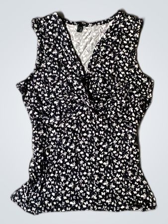 Black Floral Sleeveless Top