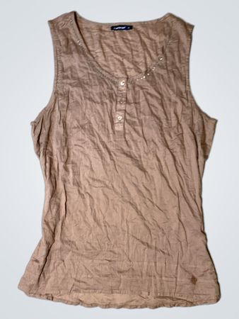 Brown Sleeveless Top