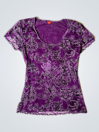 Purple Paisley Short Sleeve Shirt