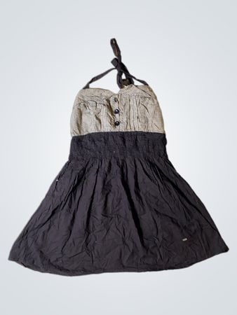 Black and White Halter Neck Dress