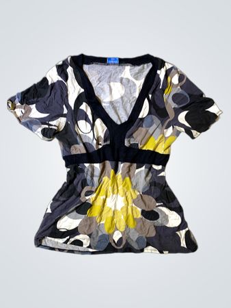 Dries Van Noten Abstract Print Short Sleeve Blouse