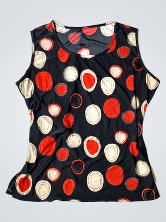 Unbranded Black Polka Dot Sleeveless Top