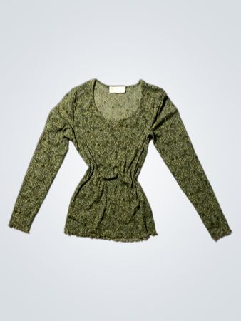 Newpark Green Paisley Long Sleeve Blouse