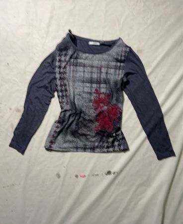 Punt Roma Plaid Long-Sleeve Top