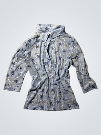 Gray Floral Blouse