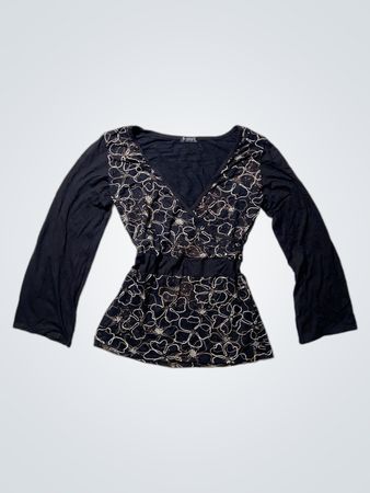 Sister's V-Neck Long Sleeve Top