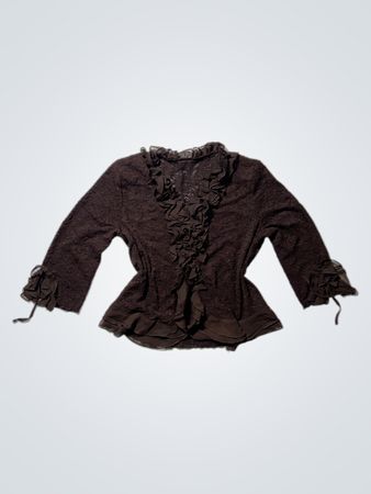 Brown Ruffled Blouse