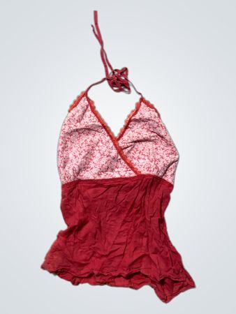 Red and Pink Floral Top