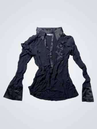 Lindex Black Embroidered Blouse