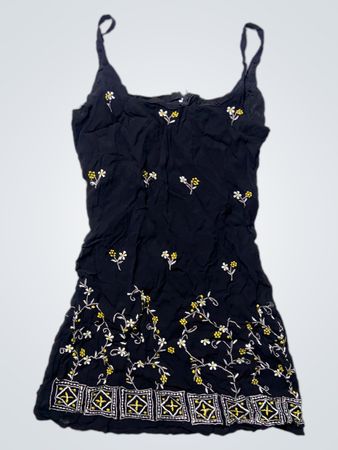 Black Floral Embroidered Dress