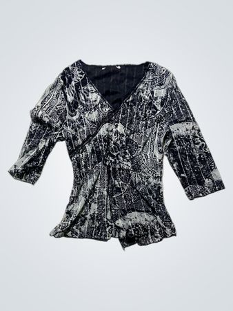 Black and White Paisley Blouse