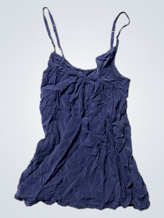 Lilimi Navy Blue Ruched Cami Top
