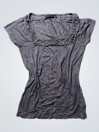 NEXT Gray Ruffled Top